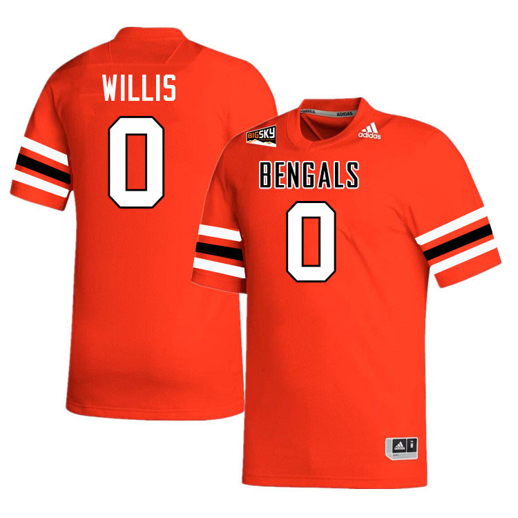 Idaho State Bengals #0 Camron Willis College Football Jerseys,Uniforms Stitched-Orange